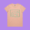 Excuse me, I must feed my cat - pink maple t-shirt with medieval woodcut style illustration of a witches cat - fthis