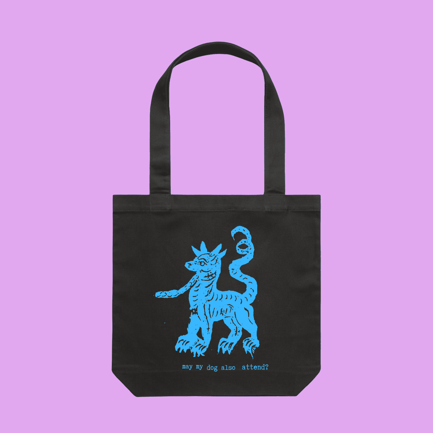 may my dog also attend? | witchy dog lover - canvas tote bag