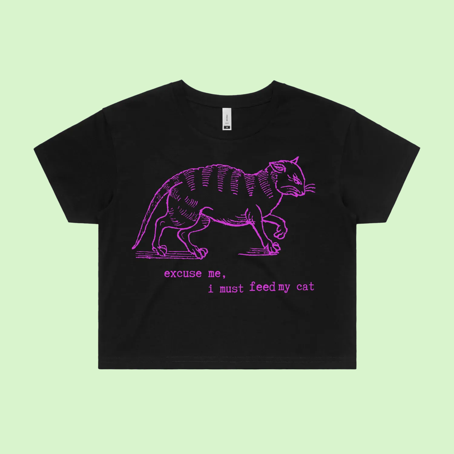 I must feed my cat | vintage tee - crop