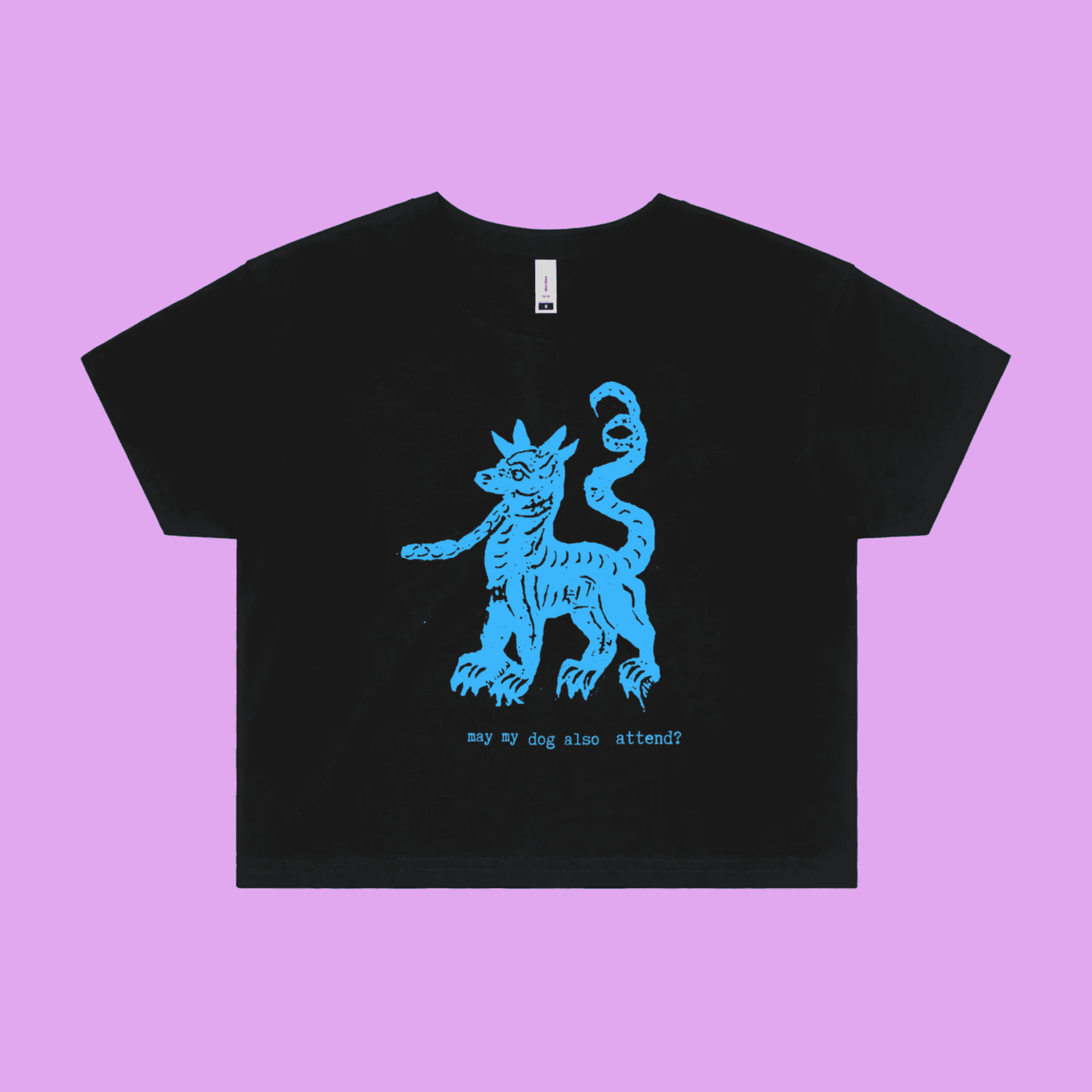 may my dog also attend? | witchy dog lover tee – crop