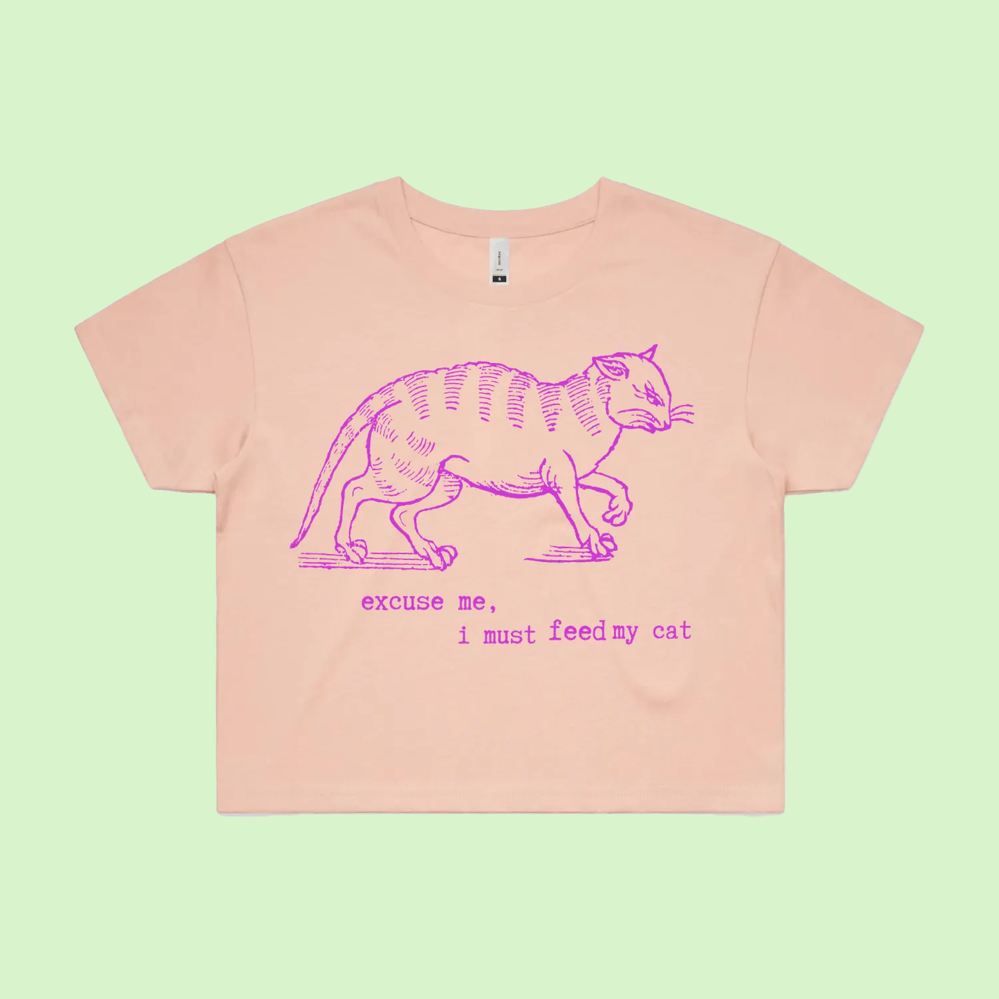 I must feed my cat | vintage tee - crop