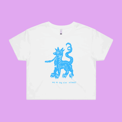 may my dog also attend? | witchy dog lover tee – crop