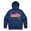 smile feminist unisex hoodie in cobalt — fthis