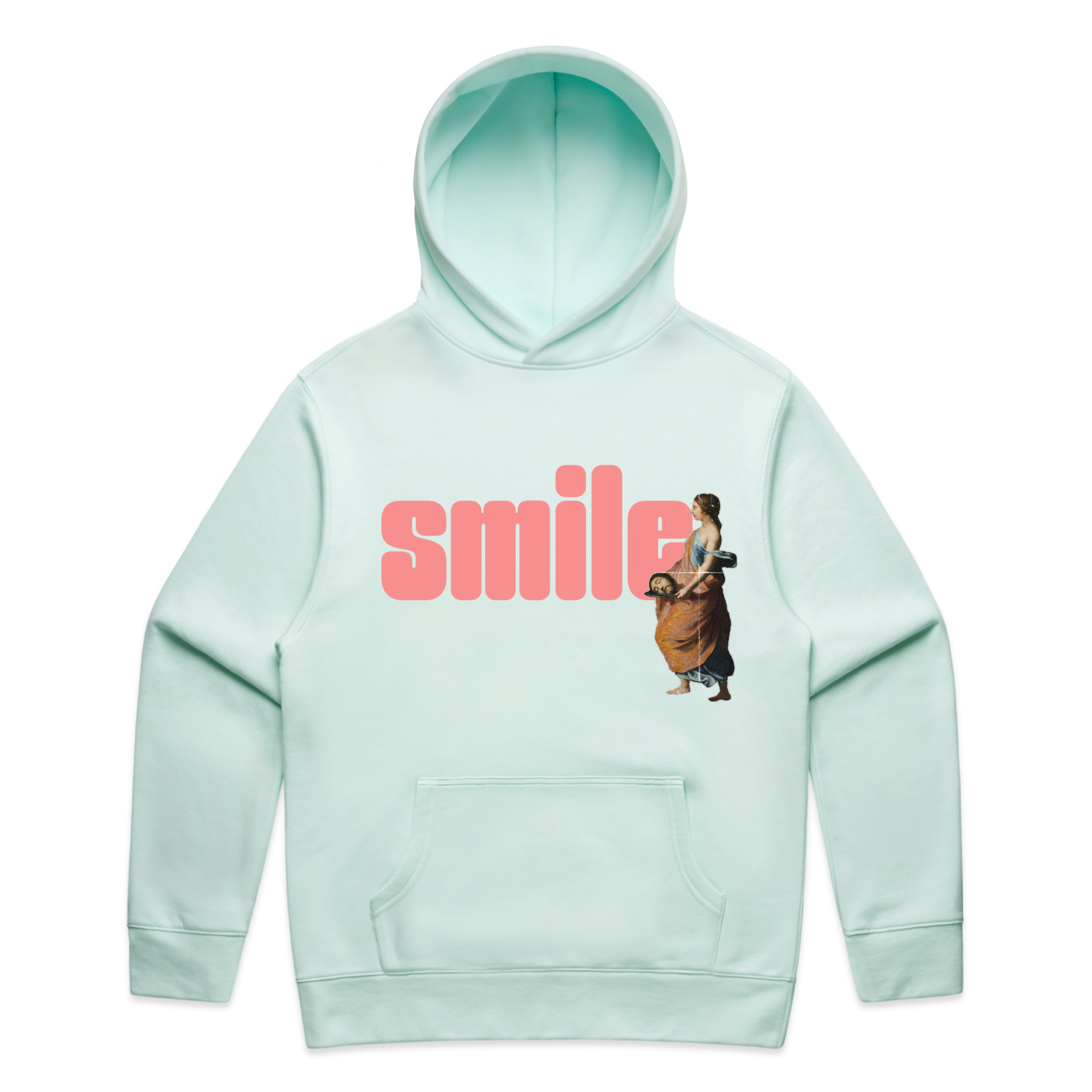 smile feminist unisex hoodie in seafoam — fthis