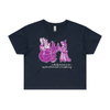 Damnation witch and devil feminist crop t-shirt in navy — fthis