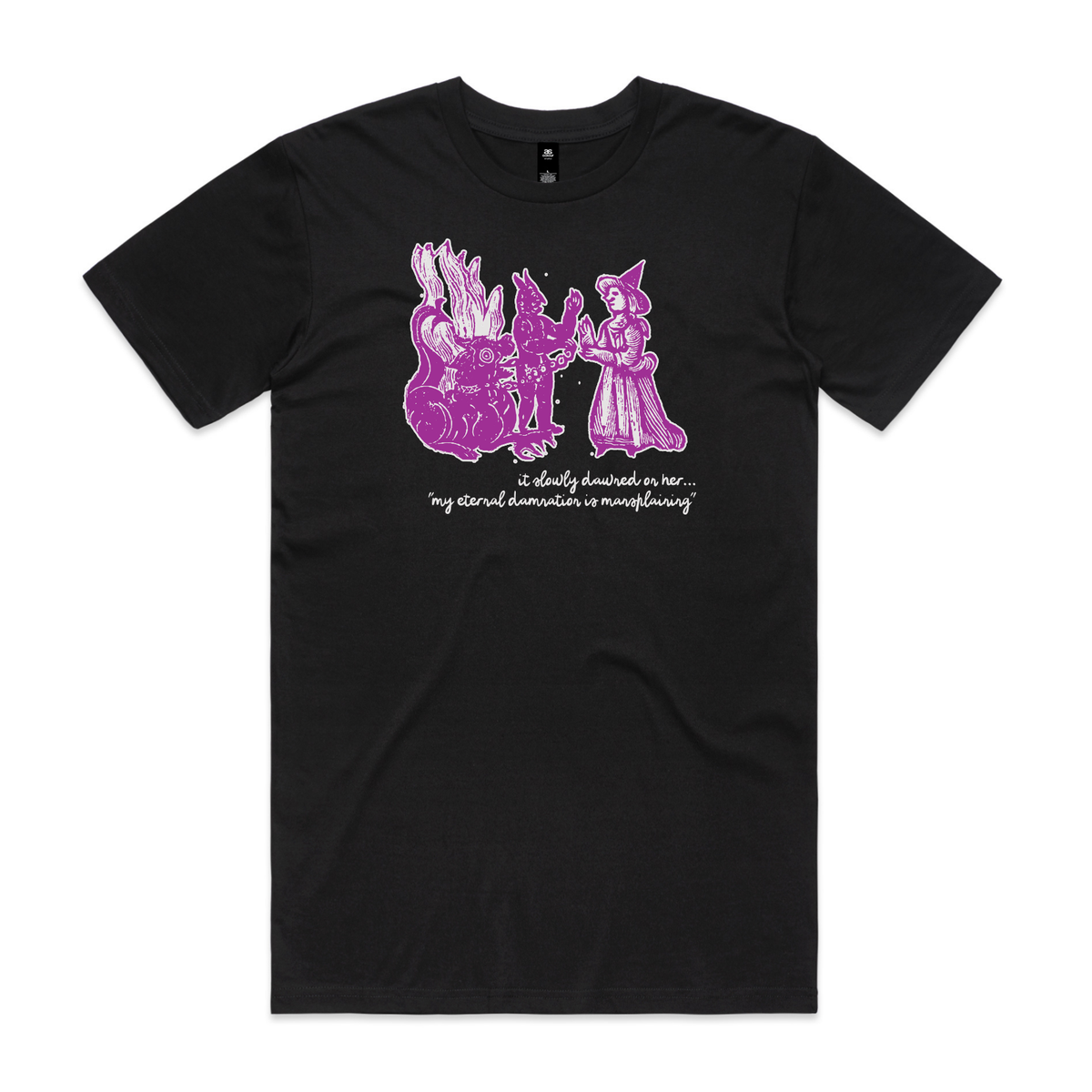 Damnation witch and devil feminist t-shirt in black, unisex — fthis