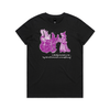 Damnation witch and devil feminist t-shirt in black, womens fit — fthis