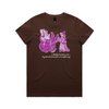 Damnation witch and devil feminist t-shirt in chestnut, womens fit — fthis