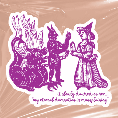 damnation | mansplaining feminist sticker