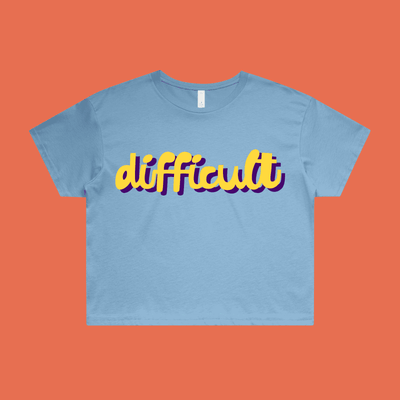 difficult | bold typography tee feminists speak up - crop