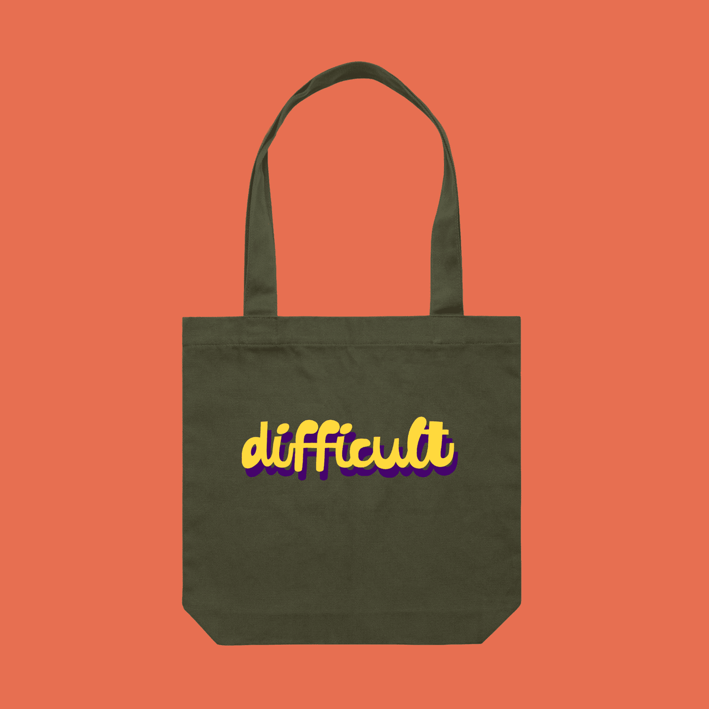 difficult | bold typography tote