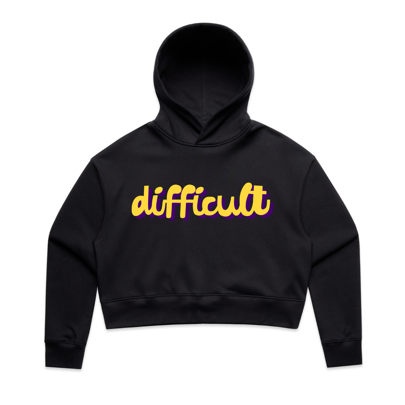 difficult | bold typography hoodie - feminists speak up
