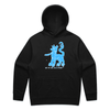 "may my dog also attend?" - medieval woodcut design on unisex hoodie in black - fthis
