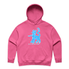 "may my dog also attend?" - medieval woodcut design on women's hoodie in pink - fthis