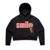 smile feminist crop hoodie in black — fthis