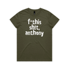 Direct your rage at anthony protest t-shirt in army, AS Colour Maple — fthis