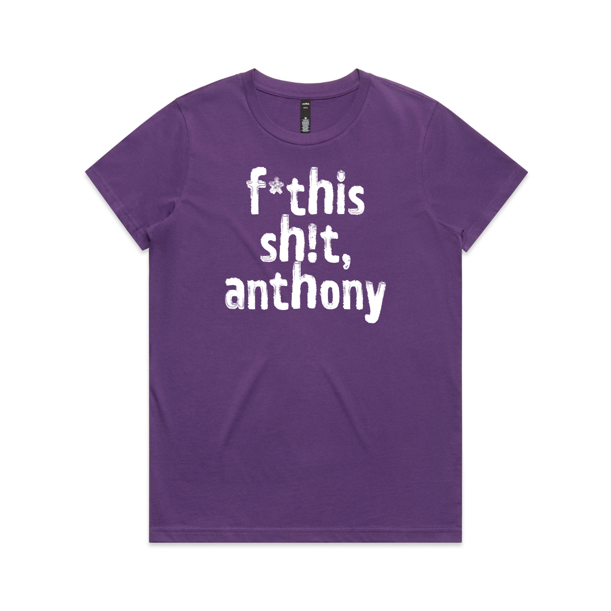 Direct your rage at anthony protest t-shirt in purple, AS Colour Maple — fthis