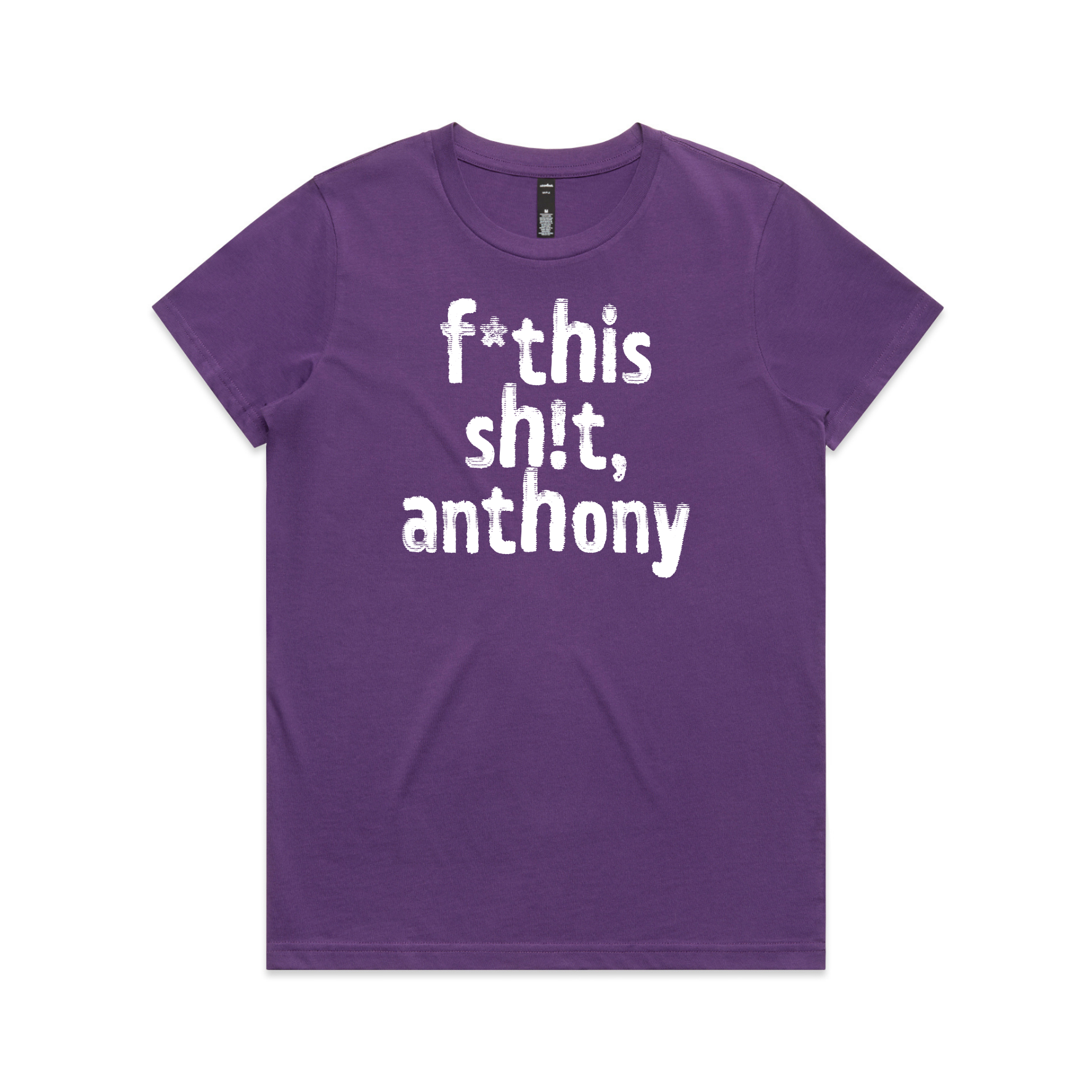 Direct your rage at anthony protest t-shirt in purple, AS Colour Maple — fthis