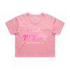 "Hello gorgeous! I meant your dog" - crop t-shirt in bubblegum - fthis
