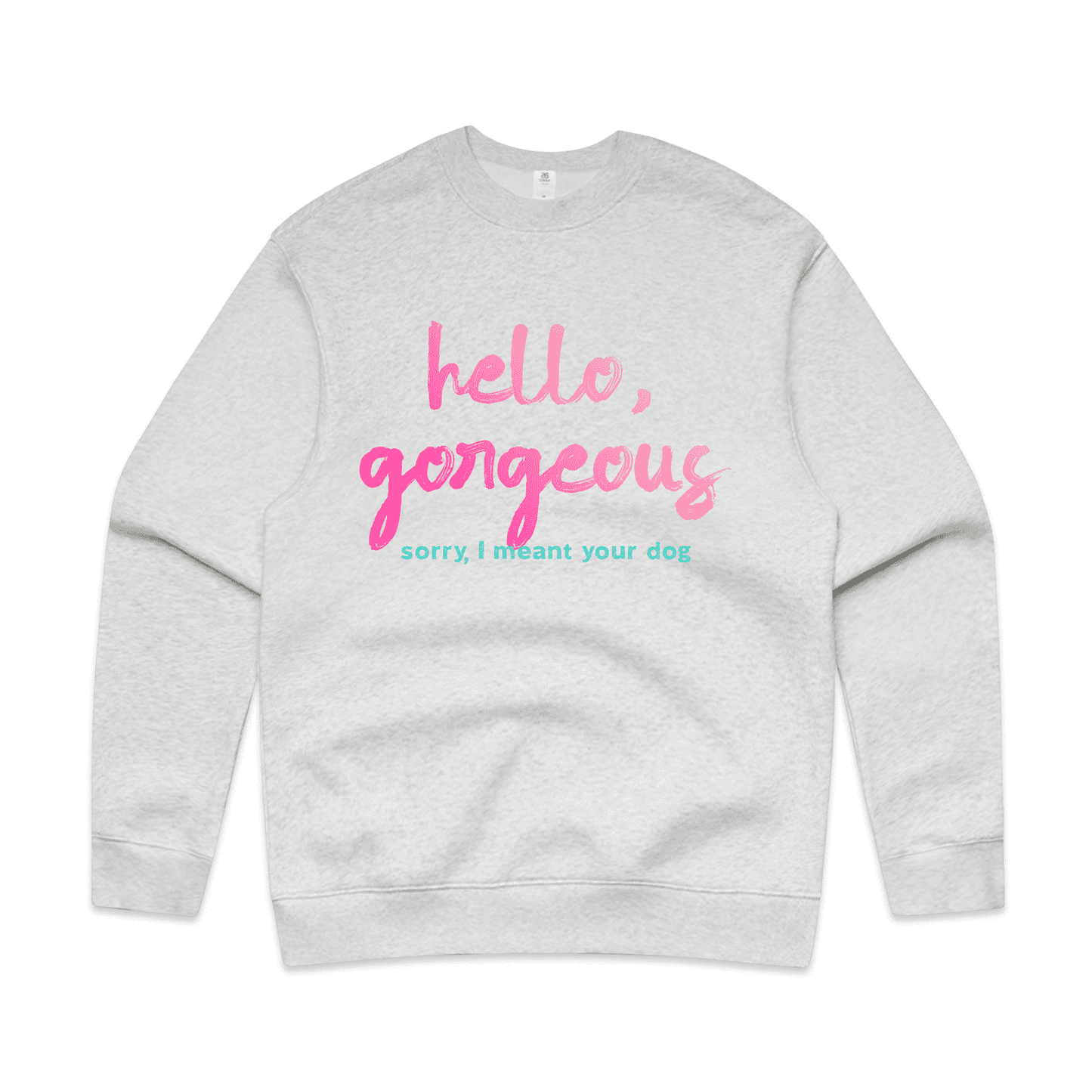 "Hello gorgeous! I meant your dog" - unisex windcheater in white marle - fthis