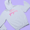 "Hello gorgeous! I meant your dog" - women's hoodie in powder mockup - fthis
