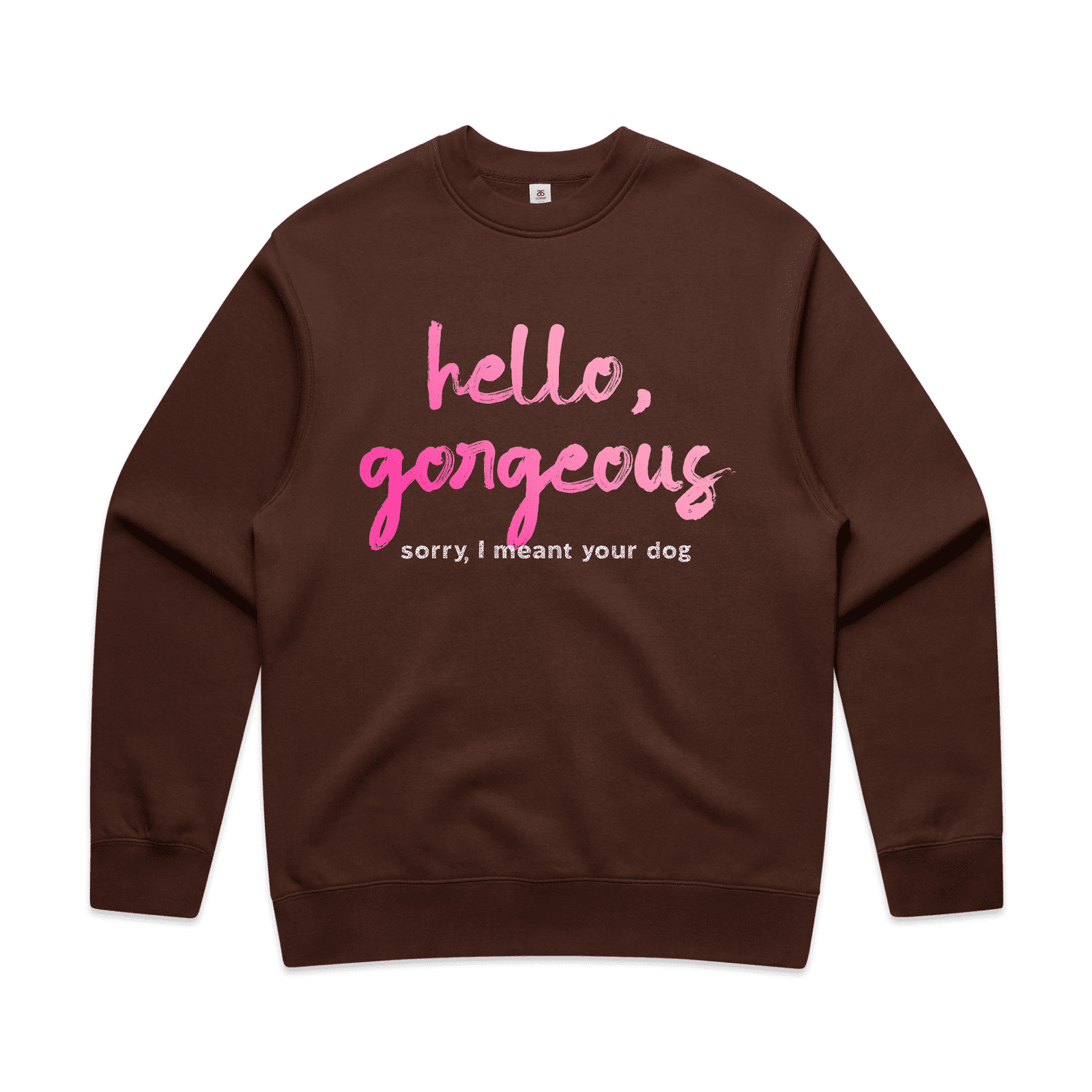 "Hello gorgeous! I meant your dog" - men's sweater in chestnut - fthis