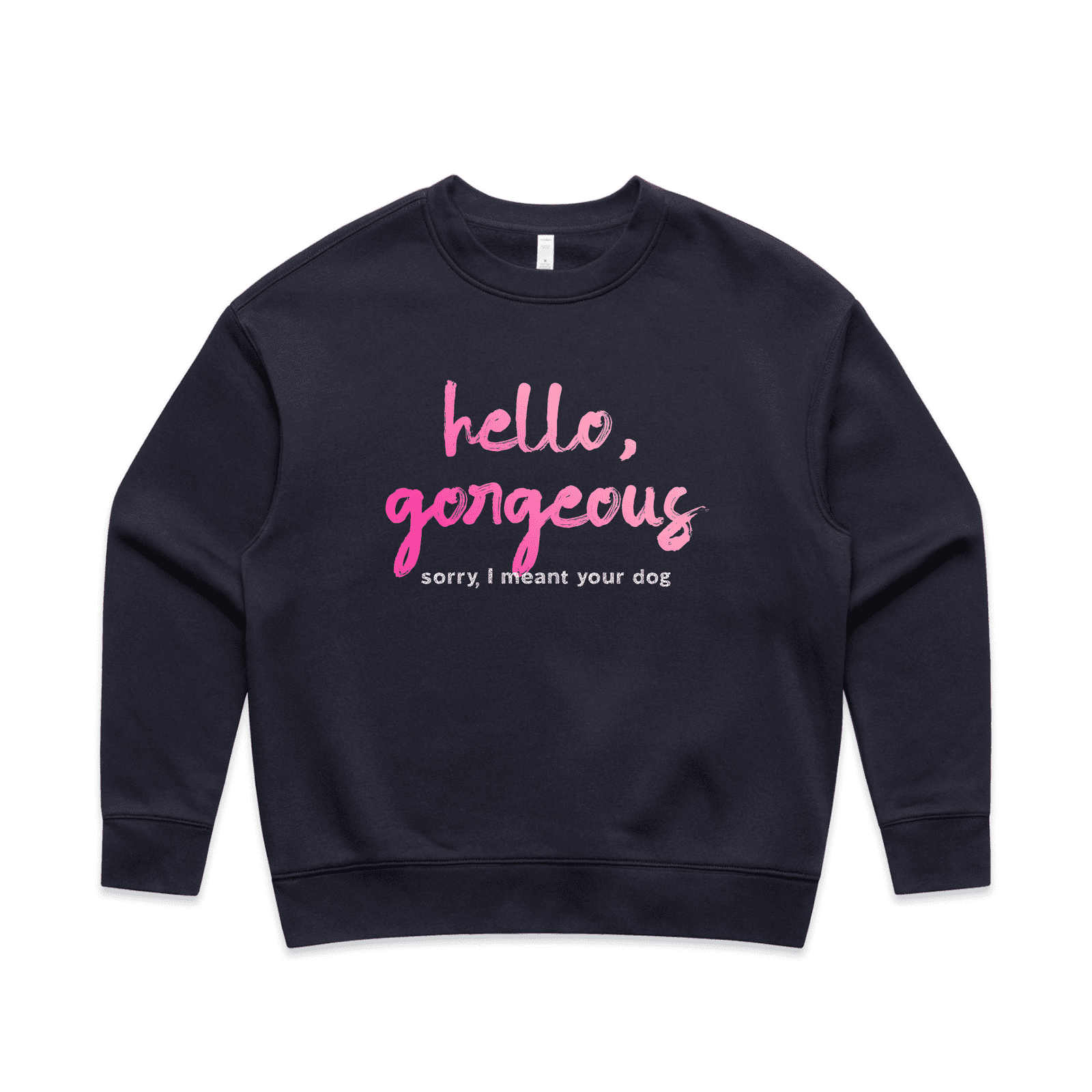 "Hello gorgeous! I meant your dog" - women's windcheater in ink blue - fthis