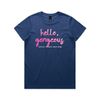 "Hello gorgeous! I meant your dog" - women's t-shirt in cobalt - fthis