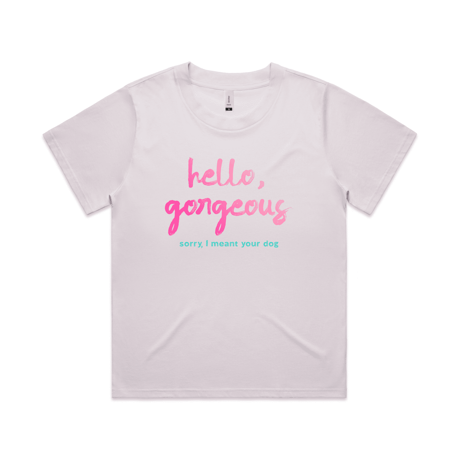 "Hello gorgeous! I meant your dog" - women's boxy t-shirt in orchid - fthis