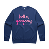 "Hello gorgeous! I meant your dog" - men's sweater in cobalt - fthis
