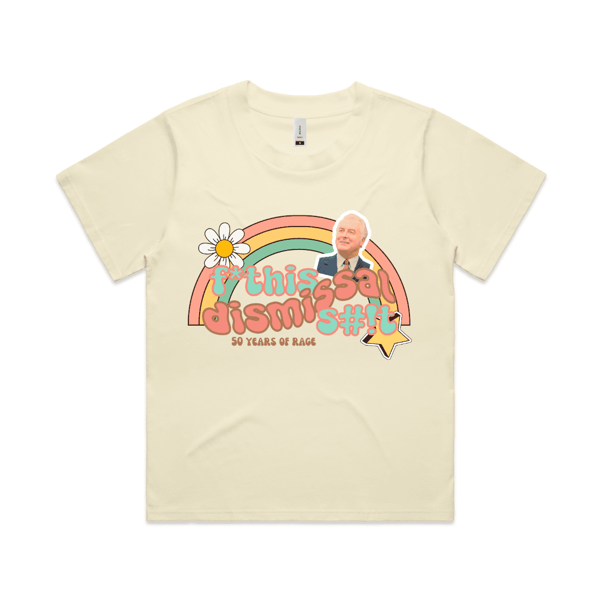 Dismissal 50th anniversary t-shirt NSFW- Gough Whitlam - women's boxy t-shirt - butter - fthis