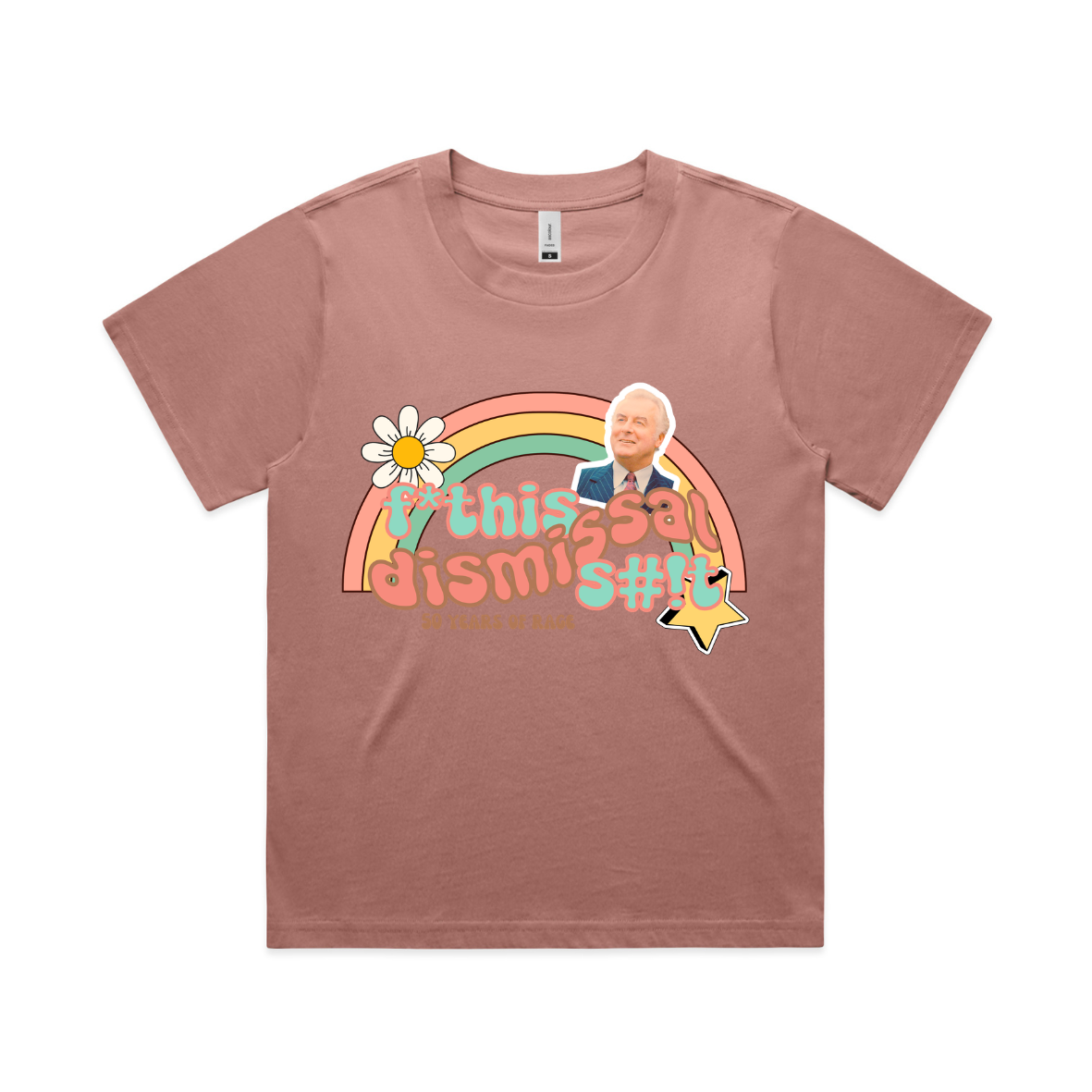 Dismissal 50th anniversary t-shirt NSFW- Gough Whitlam - women's boxy t-shirt - hazy pink - fthis