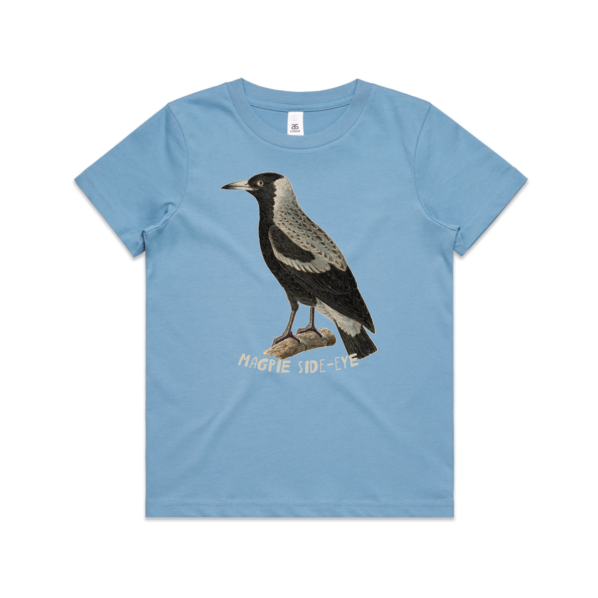 magpie side-eye | australian magpie kids t-shirt
