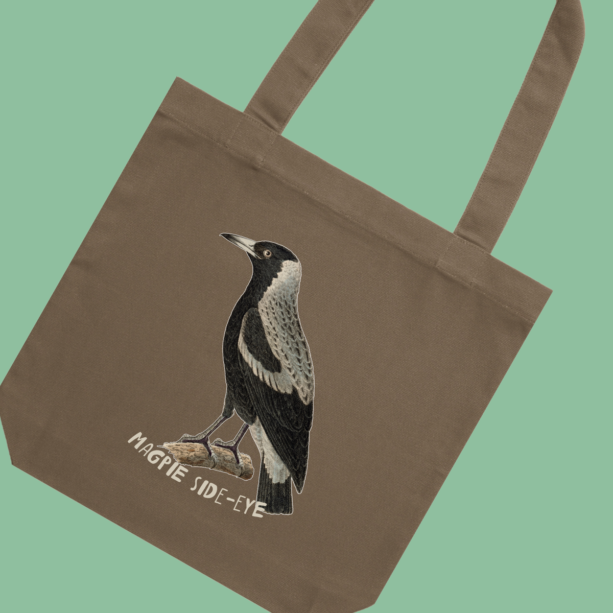 magpie side-eye | australian magpie canvas tote bag