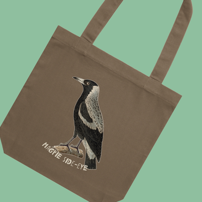 magpie side-eye | australian magpie canvas tote bag