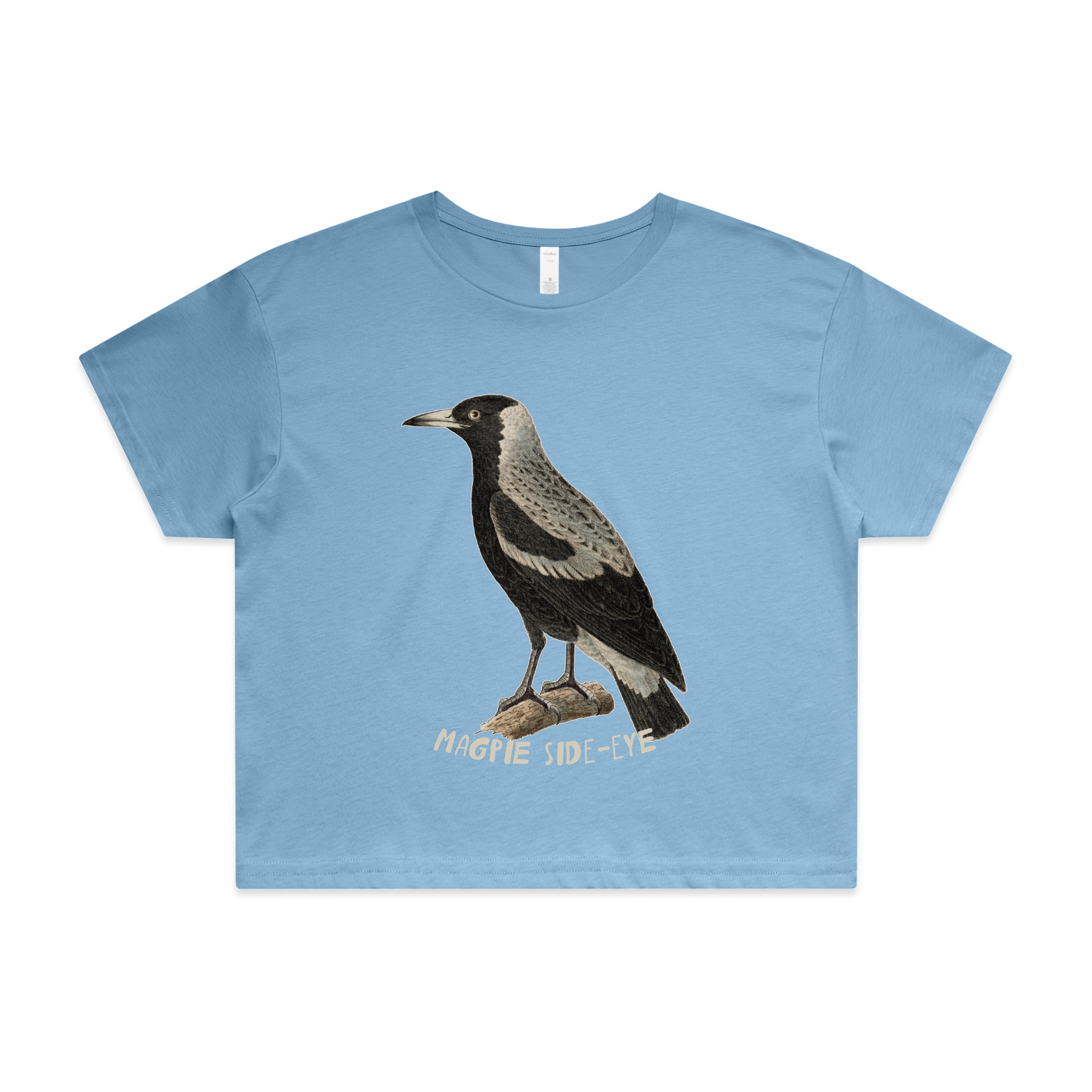 Magpie side-eye crop t-shirt in carolina blue — fthis