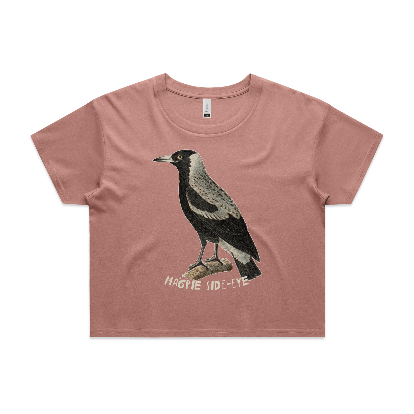 Magpie side-eye crop t-shirt in hazy pink — fthis
