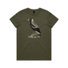 Magpie side-eye women's relaxed t-shirt in army — fthis