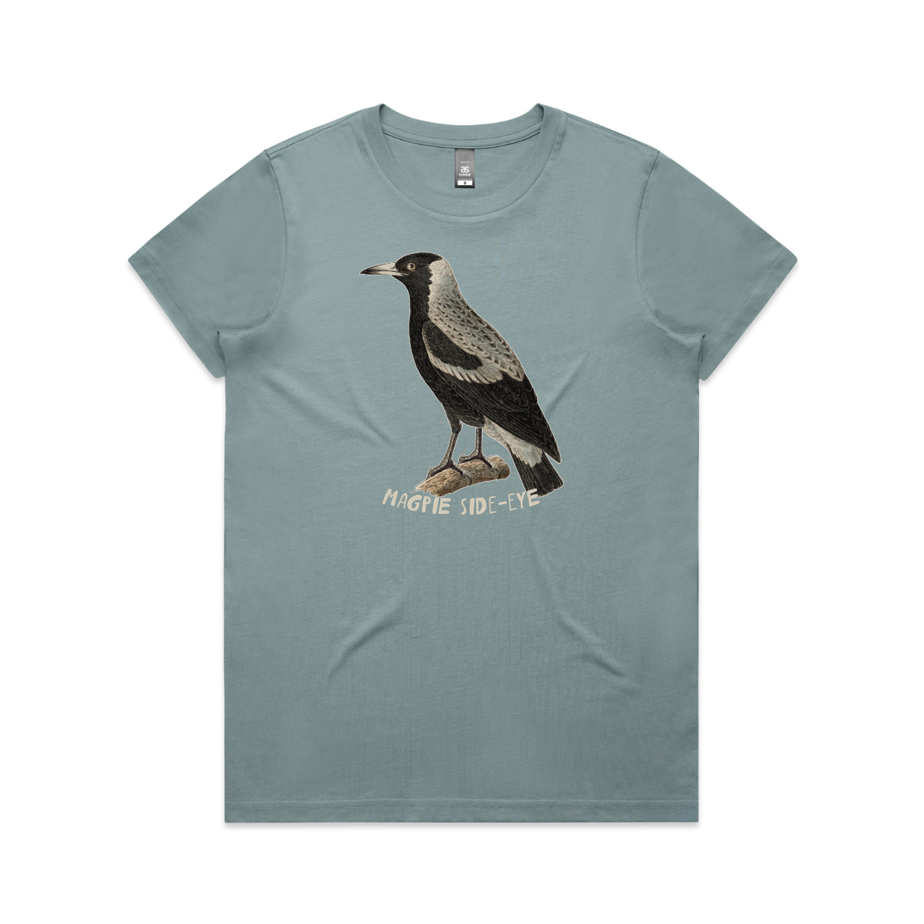Magpie side-eye women's relaxed t-shirt in mineral — fthis