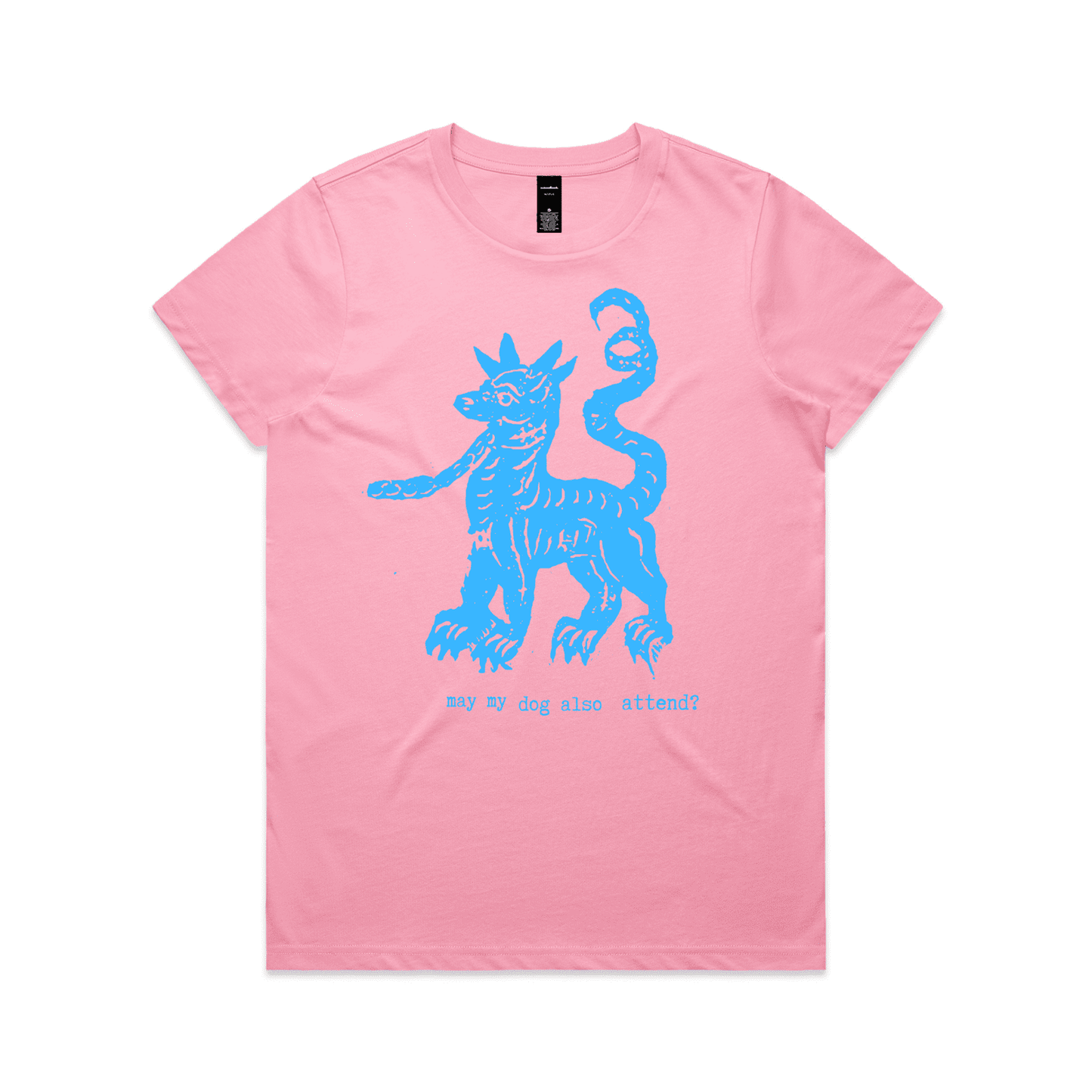 may my dog also attend? | witchy dog lover tee – women's regular fit