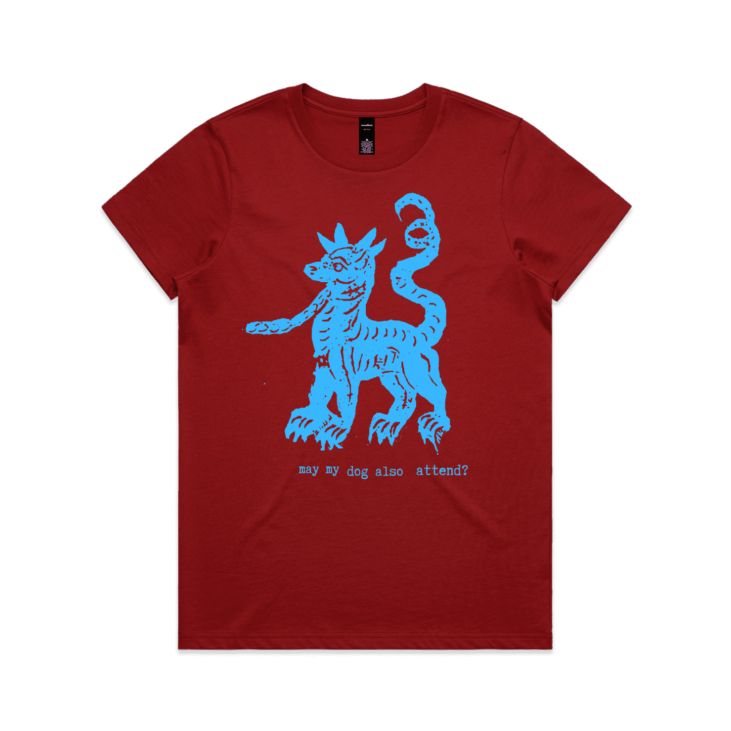may my dog also attend? | witchy dog lover tee – women's regular fit