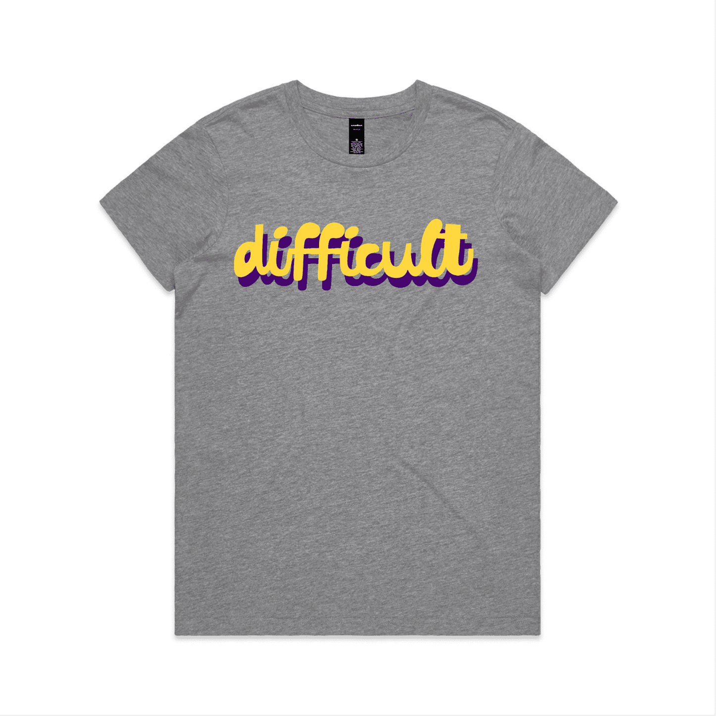 difficult | bold typography tee - feminists speak up - maple