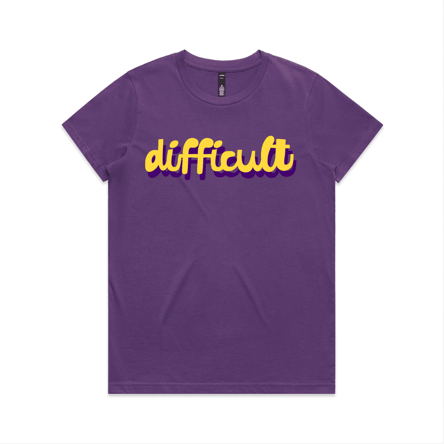 difficult | bold typography tee - feminists speak up - maple