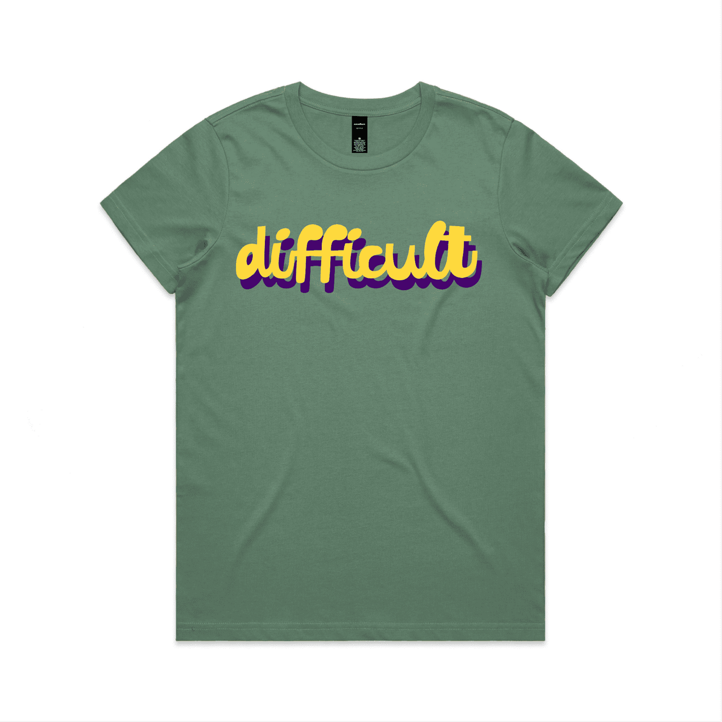 difficult | bold typography tee - feminists speak up - maple
