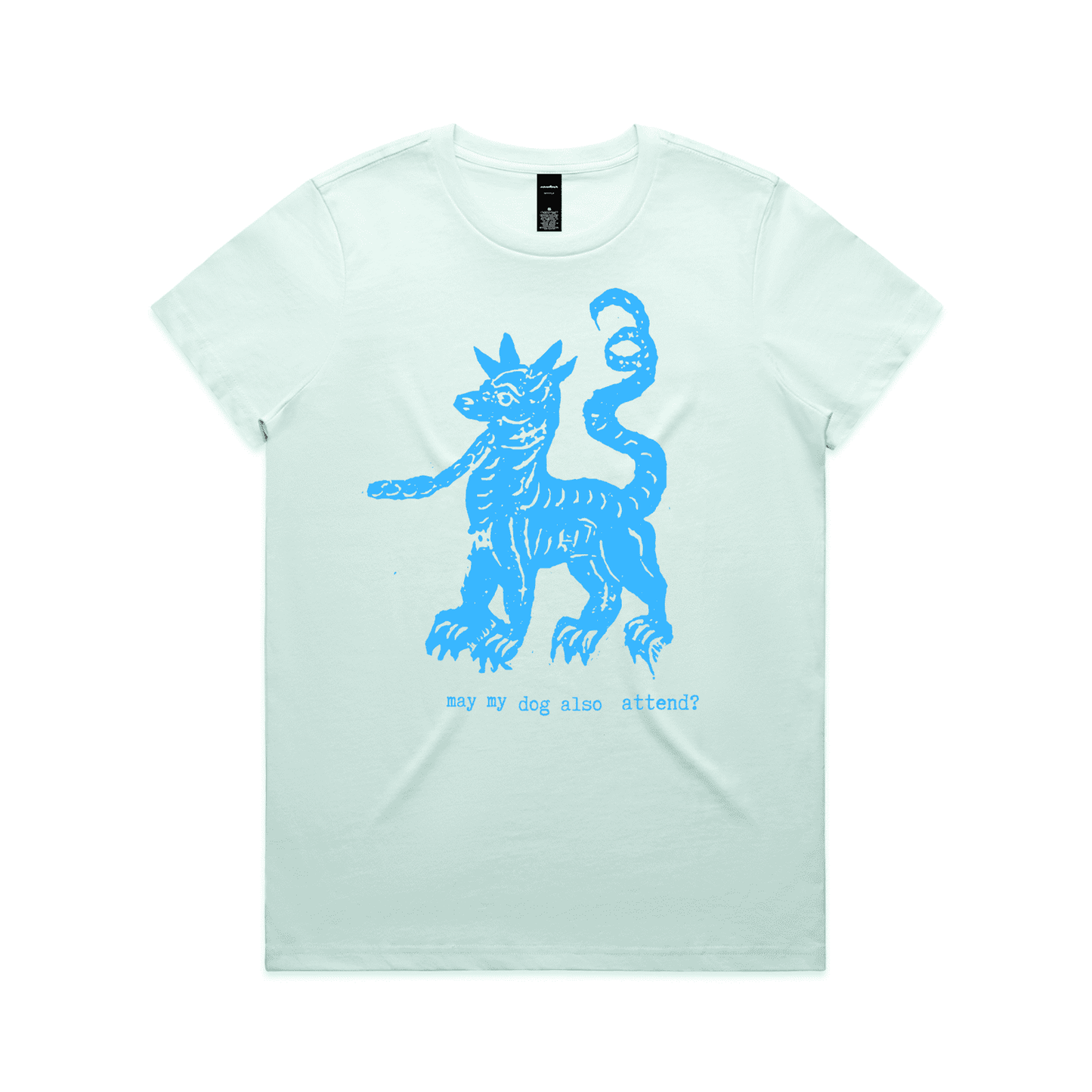 may my dog also attend? | witchy dog lover tee – women's regular fit