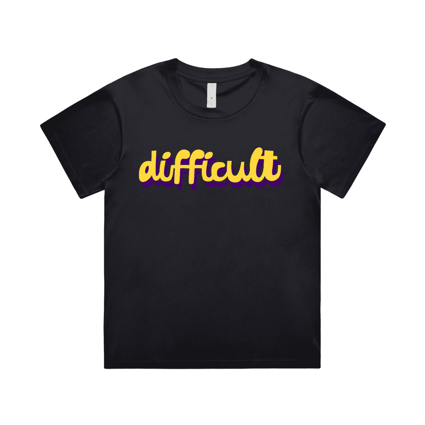 difficult | bold typography tee - feminists speak up - martina