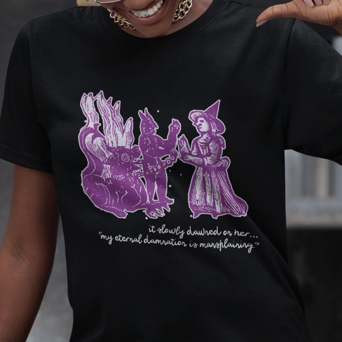 damnation | mansplaining feminist t-shirt