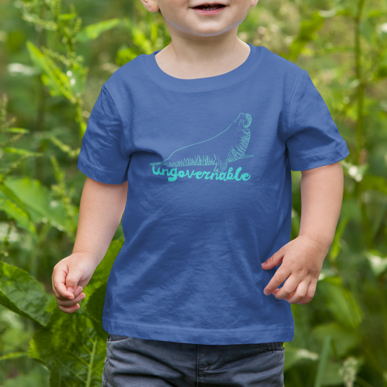 neil the seal for kids - ungovernable - mini graphic t-shirt