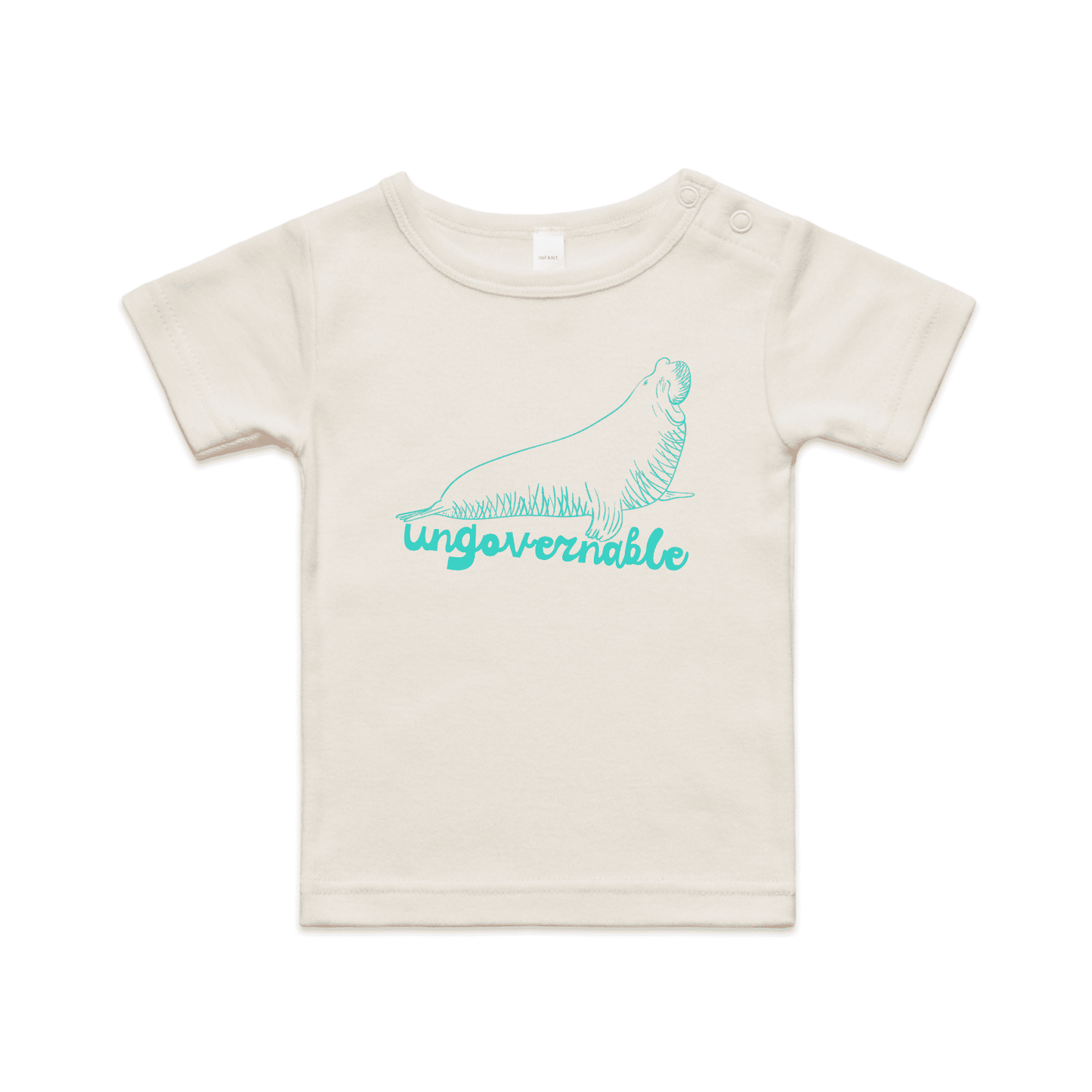 "neil the seal" infant t-shirt - natural - fthis