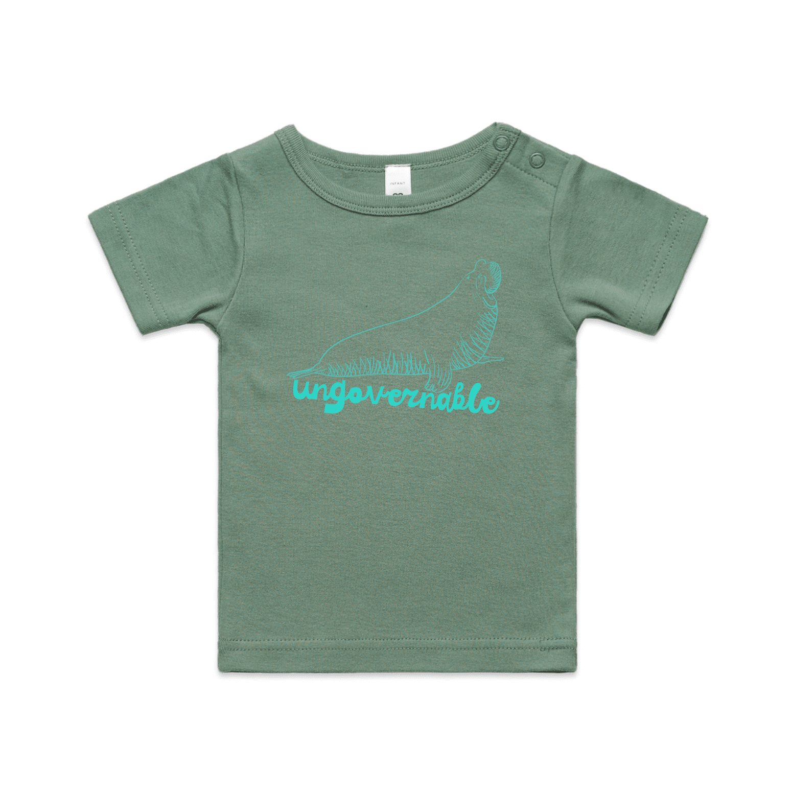 "neil the seal" infant t-shirt - sage - fthis